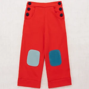 Colour Block Sailor Pant in Red Flame by Misha & Puff - Last Ones In Stock - 4-6 Years