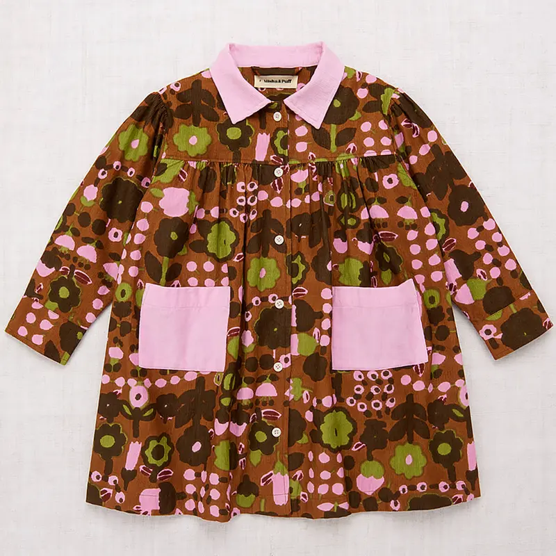 Corduroy Smock Dress in Acorn Playground by Misha & Puff - Last Ones In Stock - 2-6 Years