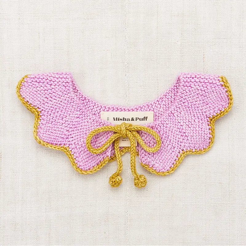 Crochet Flower Collar in Pink Lilac by Misha & Puff