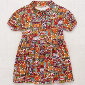 Junior Scout Dress in Red Flame Groovy Paisley by Misha & Puff - Last Ones In Stock - 3-8 Years