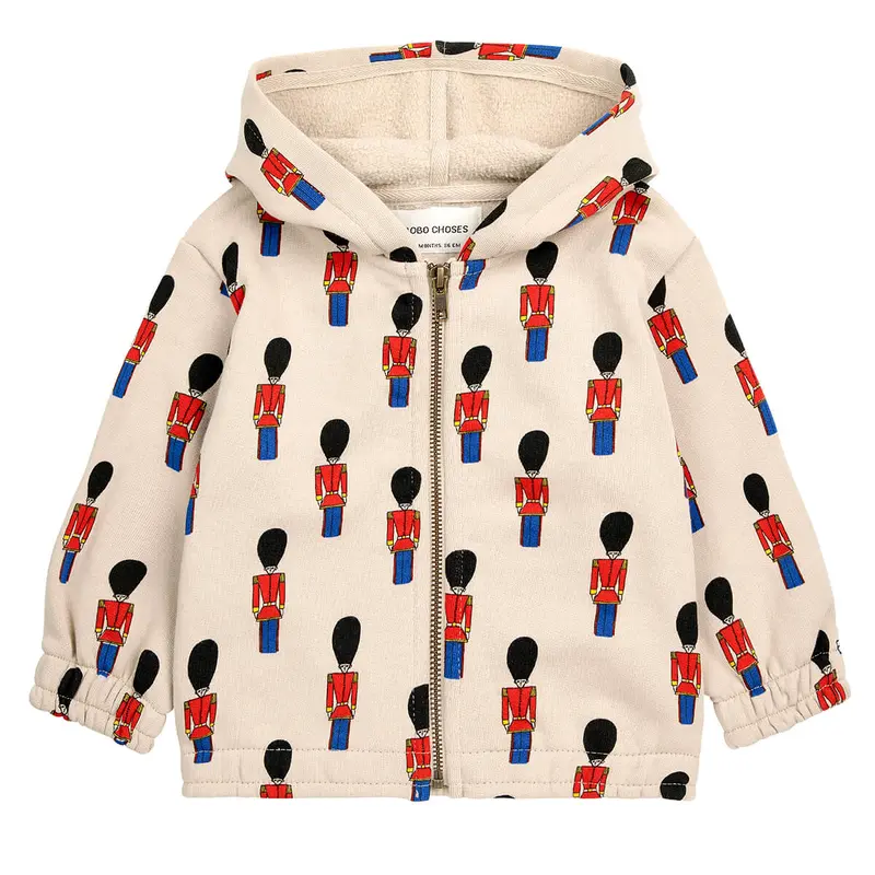 Little Tin Soldier AOP Zipped Baby Sweatshirt by Bobo Choses - Last One In Stock - 6 Months