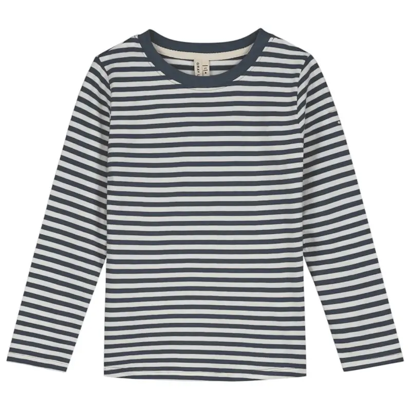 Long Sleeve Tee in Blue Grey / Off White by Gray Label