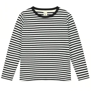Long Sleeve Tee in Nearly Black / Off White by Gray Label
