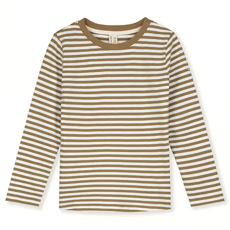 Long Sleeve Tee in Peanut / Off White by Gray Label