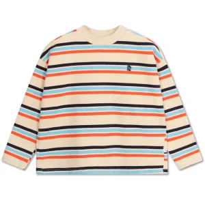 Oversized Boxy Sweater in Multi Creme Brulee Stripe by Repose AMS - Last One In Stock - 10 Years