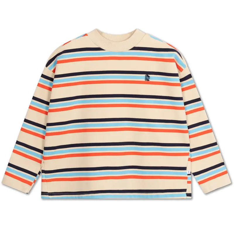 Oversized Boxy Sweater in Multi Creme Brulee Stripe by Repose AMS - Last One In Stock - 10 Years