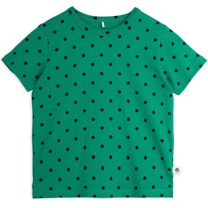 Polka Dot T-Shirt in Green by Mini Rodini