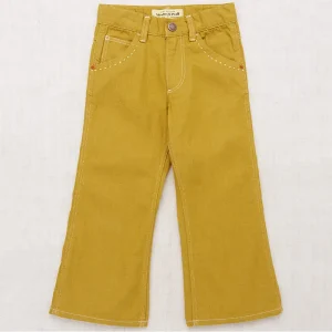 Slim Flared Jeans in Ochre Denim by Misha & Puff