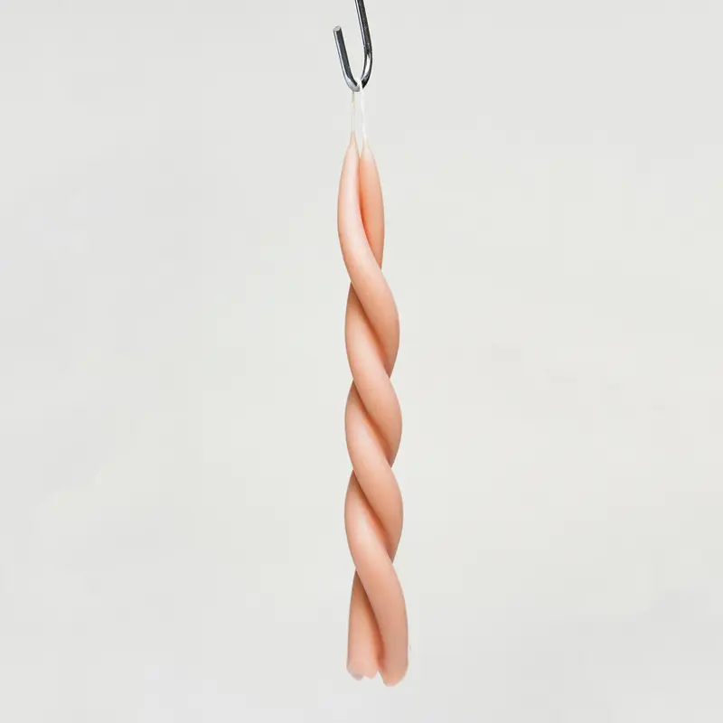 Twisted Candle in Pink Blossom by Wax Atelier