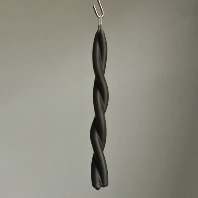 Twisted Candle in Seeweed by Wax Atelier