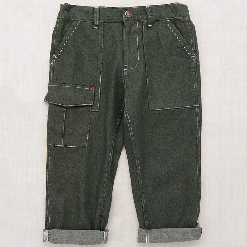 Utility Jeans in Sage Denim by Misha & Puff - Last Ones In Stock - 4-8 Years