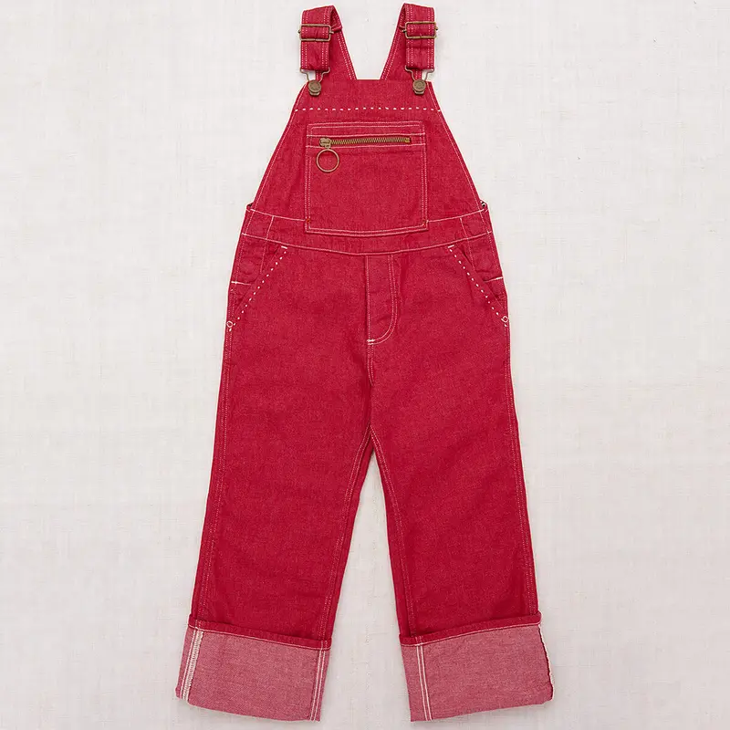 Zip Overall in Vintage Red Denim by Misha & Puff - Last One In Stock - 8 Years