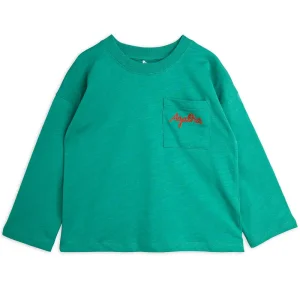 Agatha Embroidered Long Sleeve Tee in Green by Mini Rodini