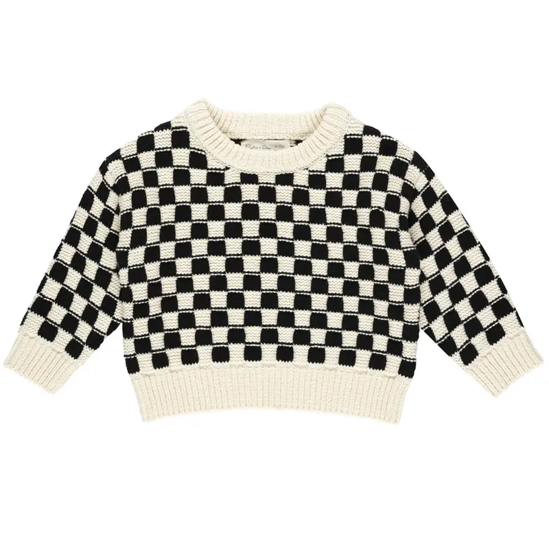 Aspen Sweater in Check by Rylee & Cru