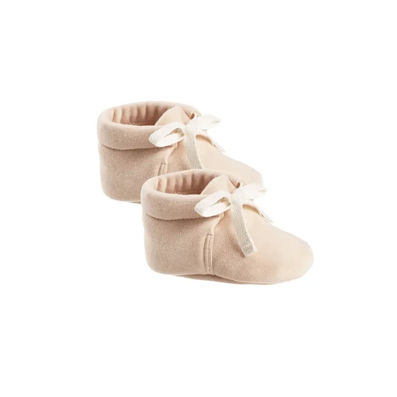 Baby Booties in Shell by Quincy Mae - Last One In Stock - 3-6 Months