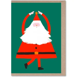 Dancing Santa Christmas Greetings Card by Rumble Cards