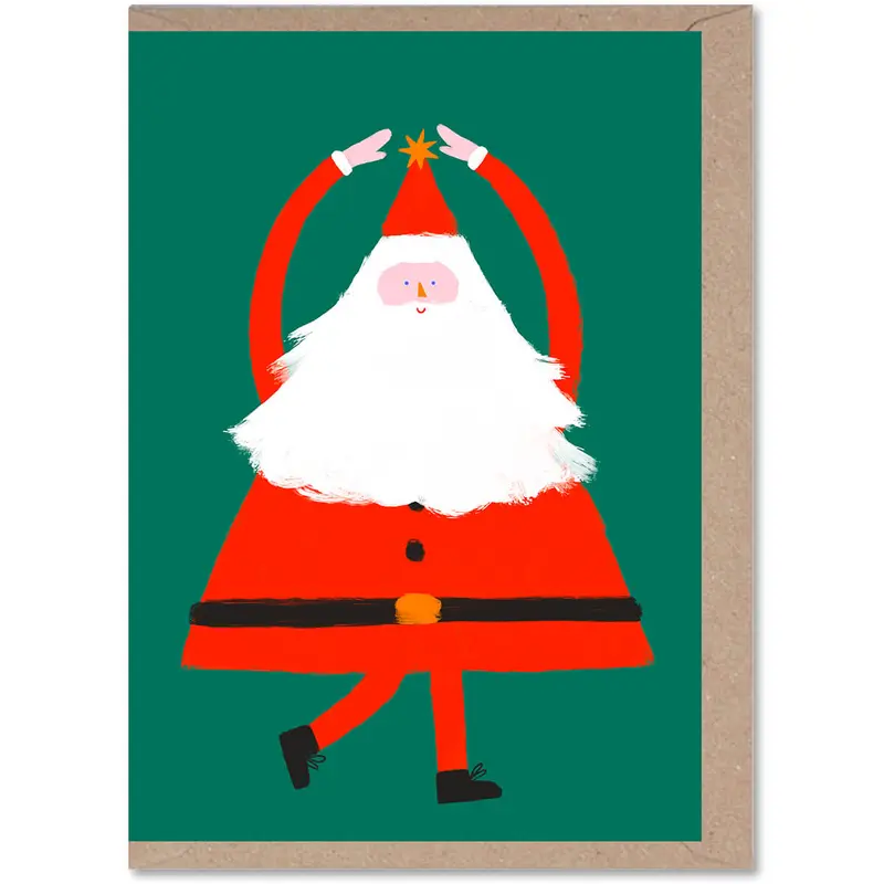 Dancing Santa Christmas Greetings Card by Rumble Cards