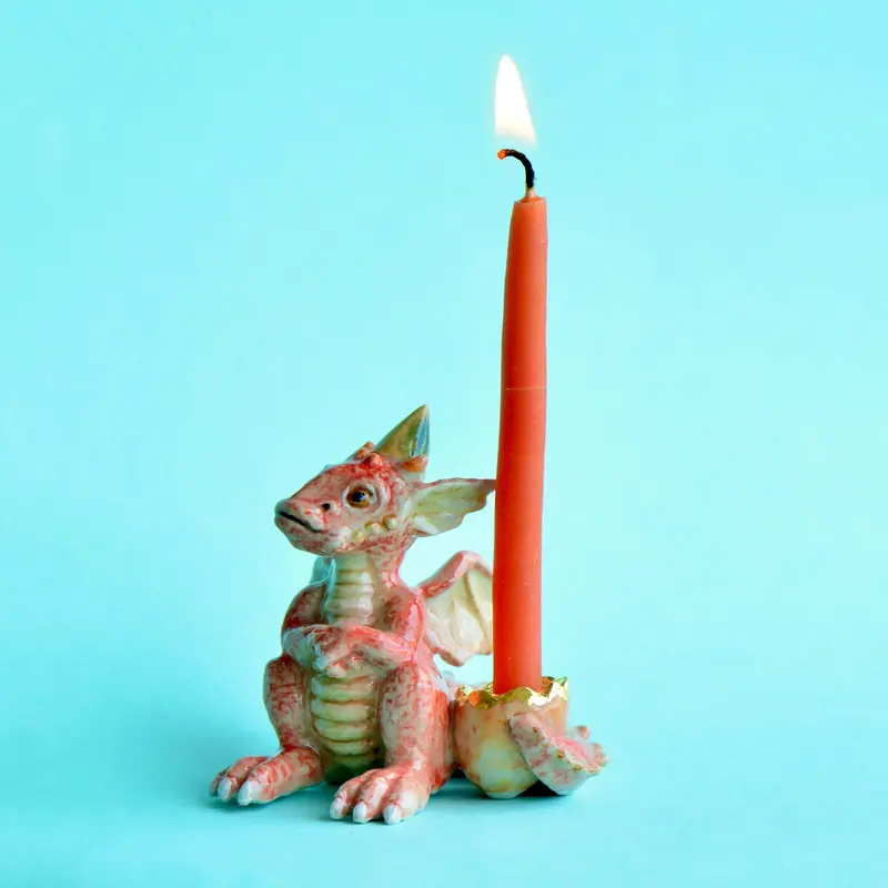 Dragon Ceramic Cake Topper by Camp Hollow