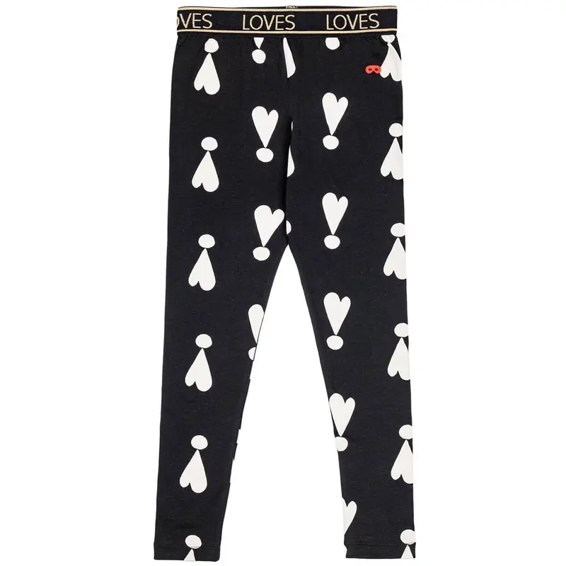 Exclamation Hearts Leggings in Black by Beau Loves - Last One In Stock - 3-4 Years