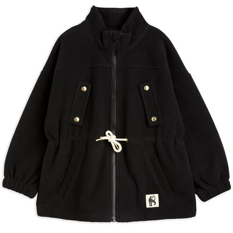 Fleece Wind Jacket in Black by Mini Rodini