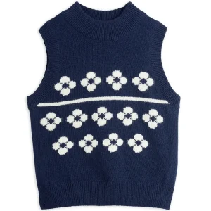 Flowers Knitted Wool Slipover by Mini Rodini