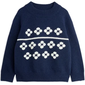 Flowers Knitted Wool Sweater by Mini Rodini