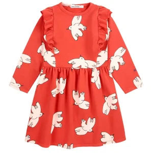 Freedom Bird Ruffle Dress by Bobo Choses - Last One In Stock - 8-9 Years