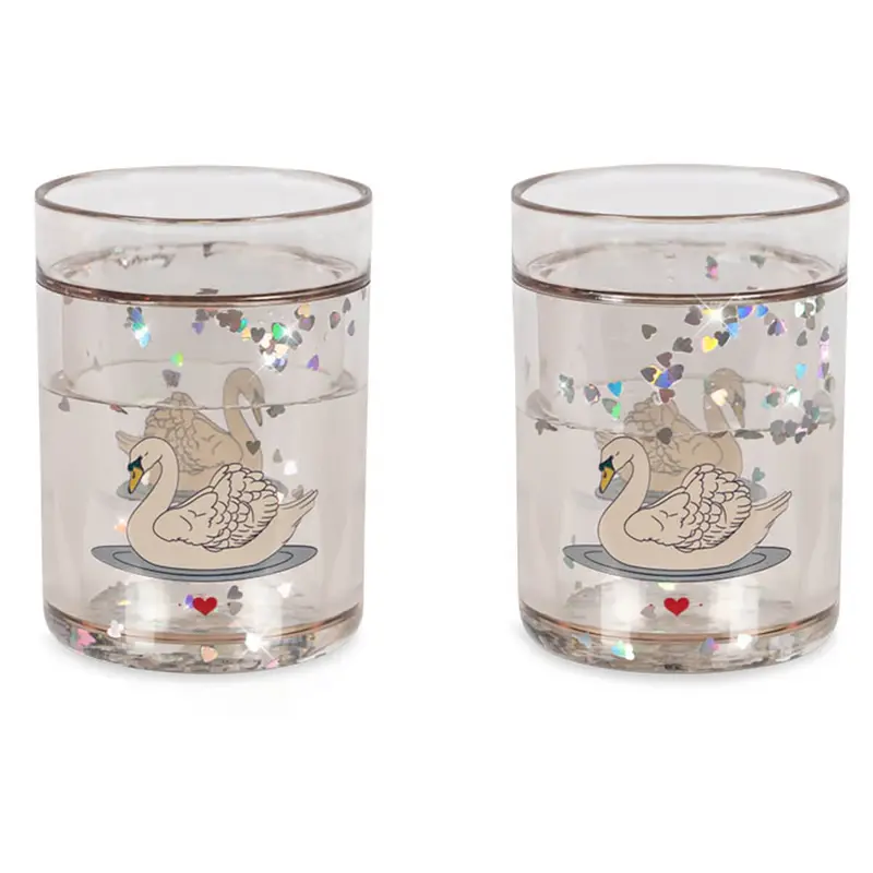 Glitter Cups in Swan by Konges Sljd (Set of 2)