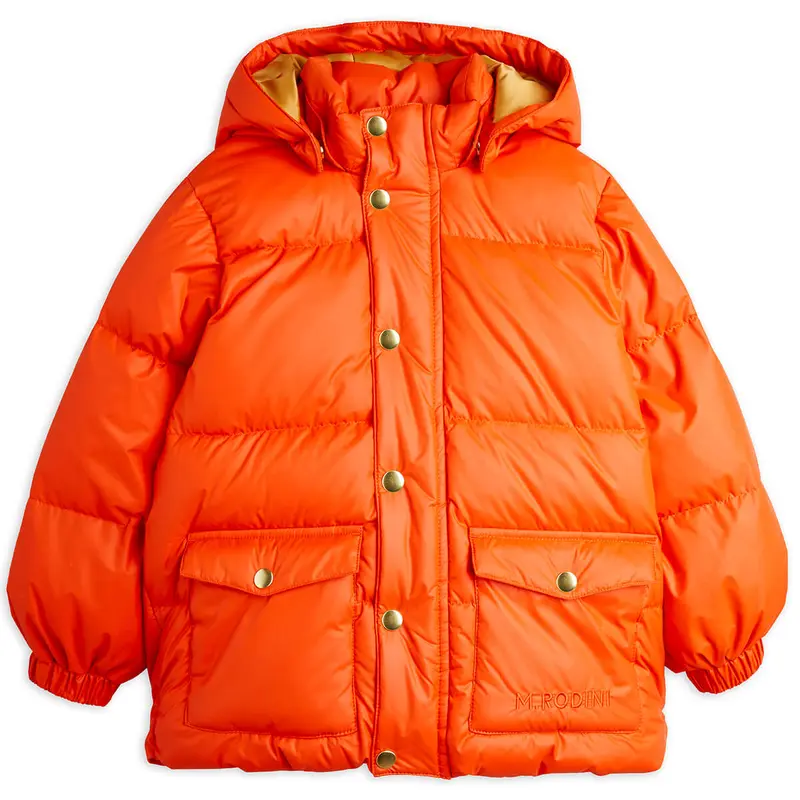 Heavy Hooded Puffer Jacket in Red by Mini Rodini