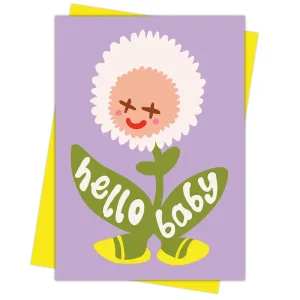 Hello Baby Flower Greetings Card by The Design Dealership