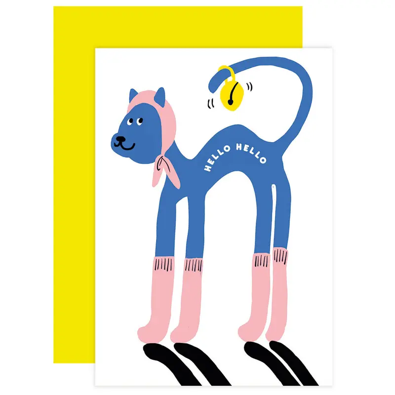 Hello Hello Cat Greetings Card by The Design Dealership