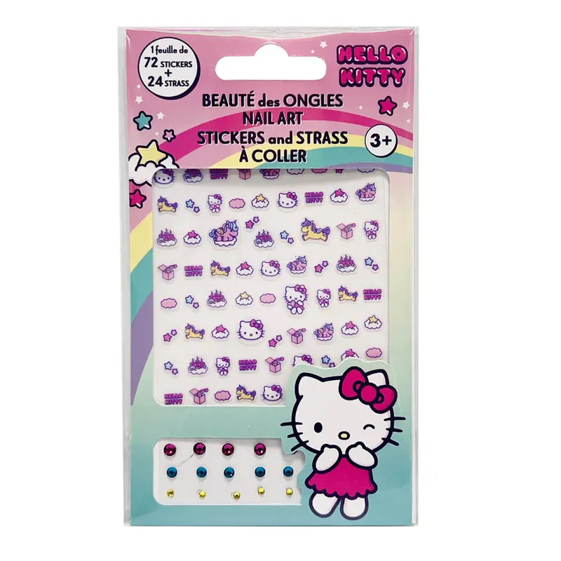 Hello Kitty Nail Art Stickers and Rhinestones by Take Care