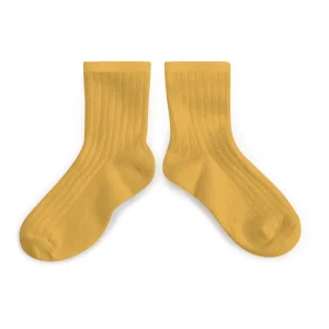 La Mini Ribbed Ankle Socks in Camomille by Collegien