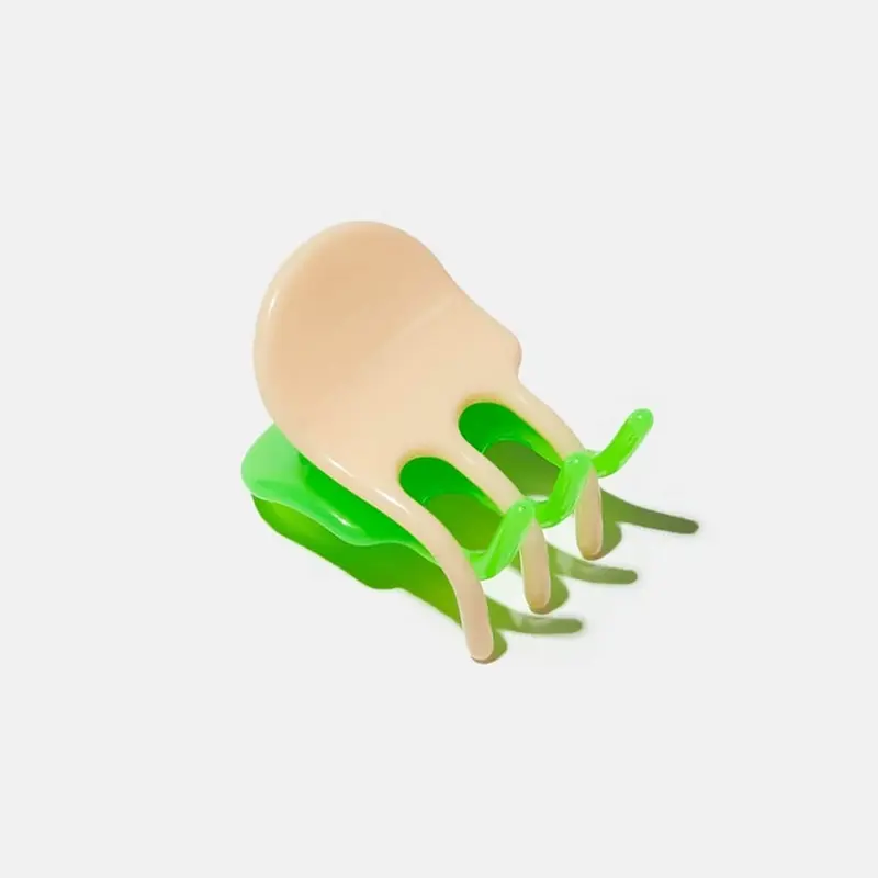 Mini Hair Claw in Neon Green / Nude by Chunks