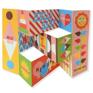 Retro Baby Boom Mega Fold Greetings Card by The Design Dealership