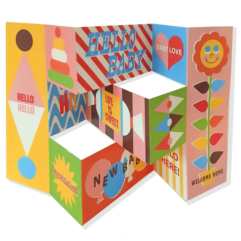 Retro Baby Boom Mega Fold Greetings Card by The Design Dealership