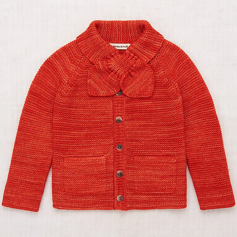 Scout Cardigan in Red Flame by Misha & Puff - Last Ones In Stock - 4-8 Years
