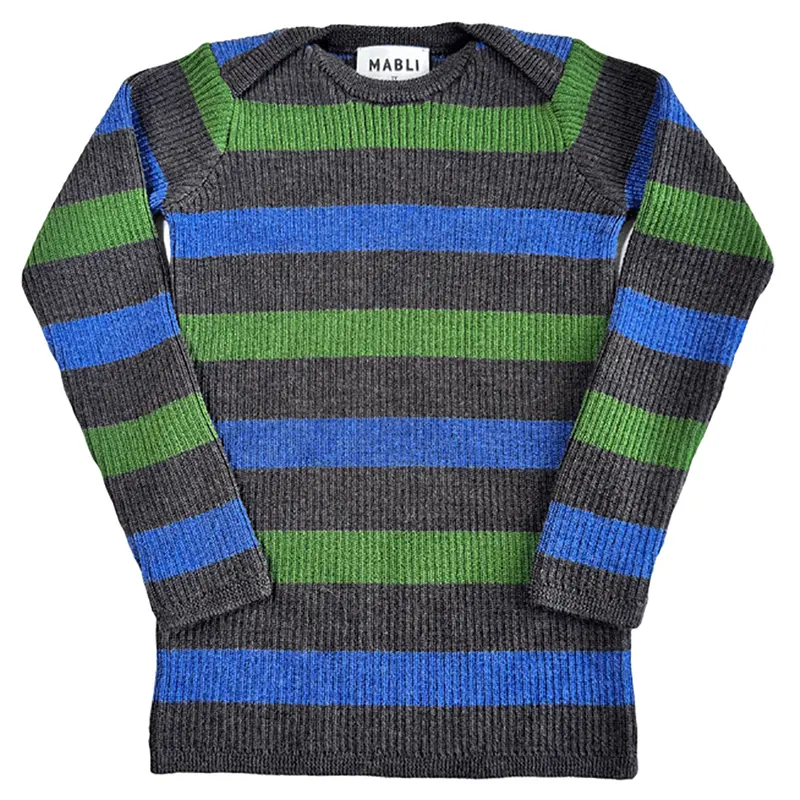 Seilio Skinny Rib Top in Umber Stripe by Mabli - Last Ones In Stock - 4-8 Years