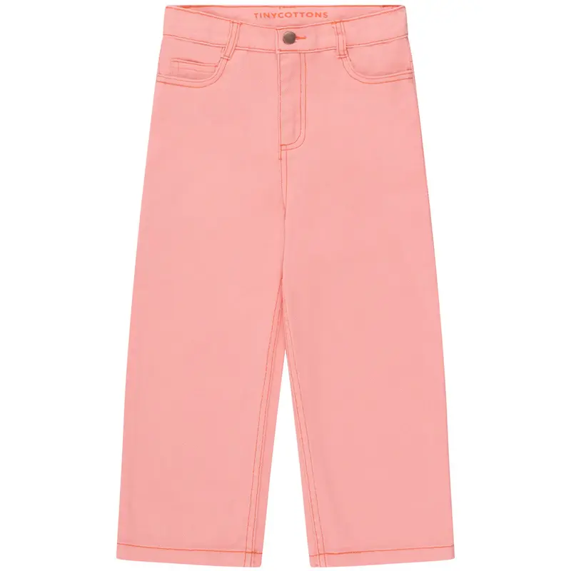 Straight Contrast Jeans in Peach by Tinycottons