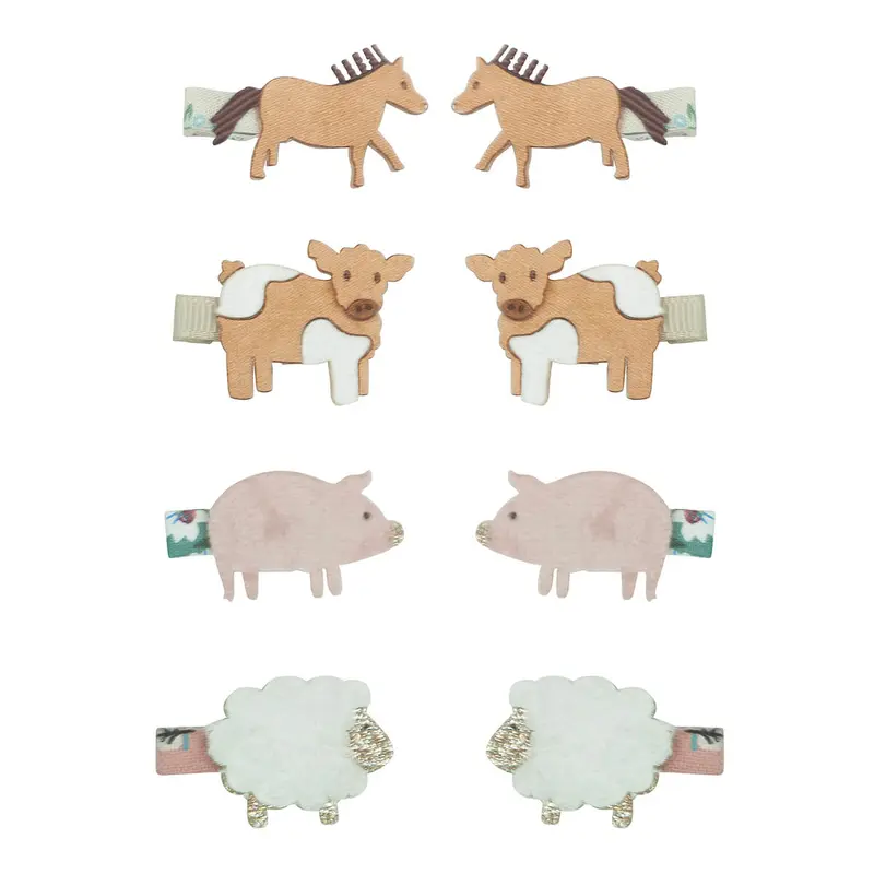 Farm Animal Mini Hair Clips by Mimi & Lula