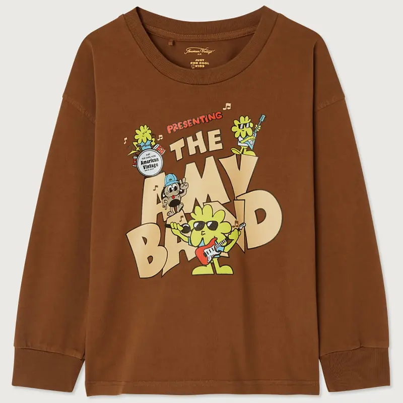 Fizvalley Kid's Long Sleeve T Shirt in Vintage Brown by American Vintage