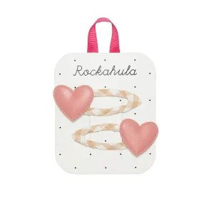 Gingham Heart Hair Clips by Rockahula
