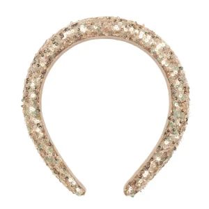 Gold Sequin Padded Headband by Rockahula