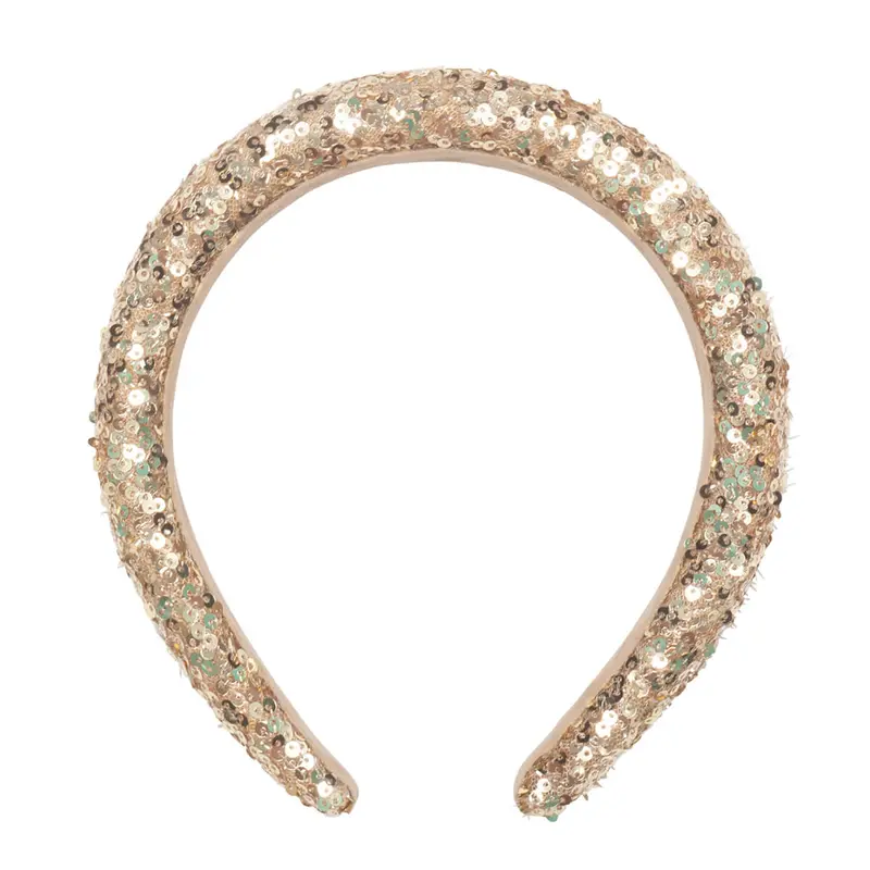 Gold Sequin Padded Headband by Rockahula