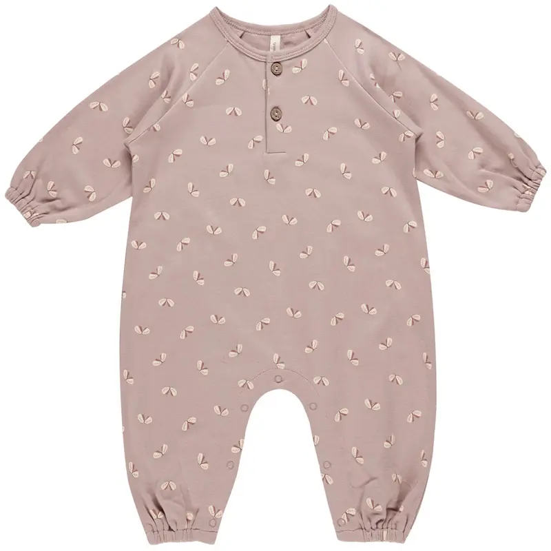 Henley Bubble Jumpsuit in Butterflies by Quincy Mae - Last Ones In Stock - 12-24 Months