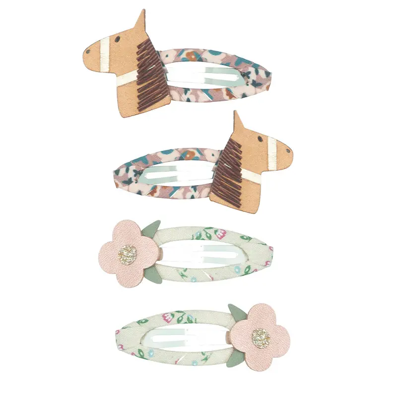 Horse And Flower Hair Clips by Mimi & Lula
