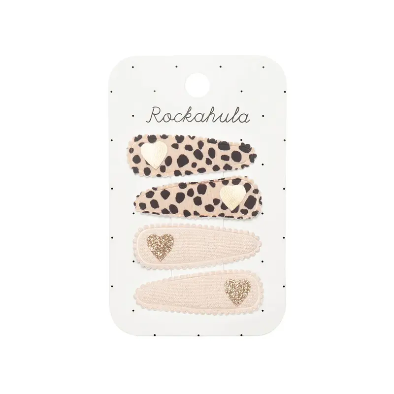 Leopard Heart Hair Clips by Rockahula