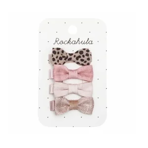 Leopard Mini Bow Hair Clips by Rockahula