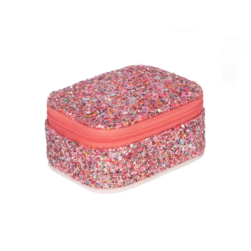 Pink Confetti Glitter Mini Jewellery Box by Rockahula