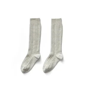 Pointelle Rib Knee Socks in Linen by Soor Ploom